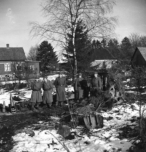 Haubits m/1938. 15 cm. Måleböke, från ställningen. 6.avd, A 6.