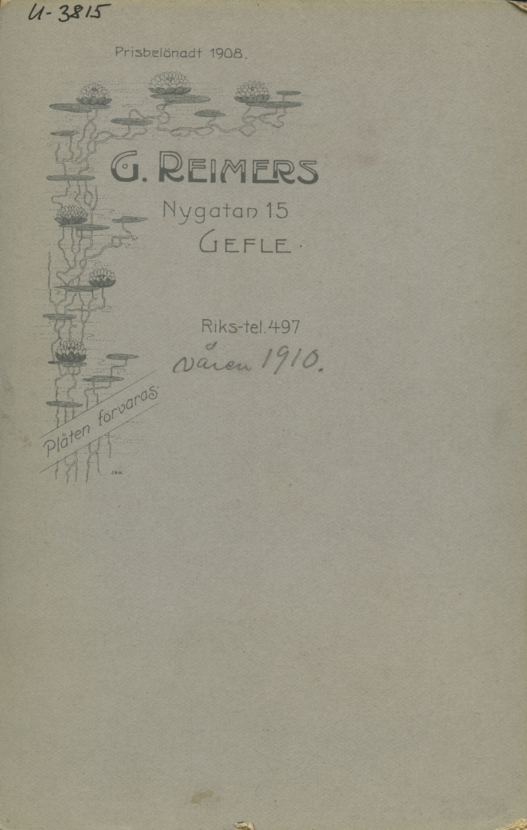 Familjeporträtt. Gustaf Swedlund med fru Ellen Reuterskiöld samt söner.