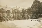 Landstormens mobilisering 1914, uppställning på Artillerigården utanför Armémuseum.