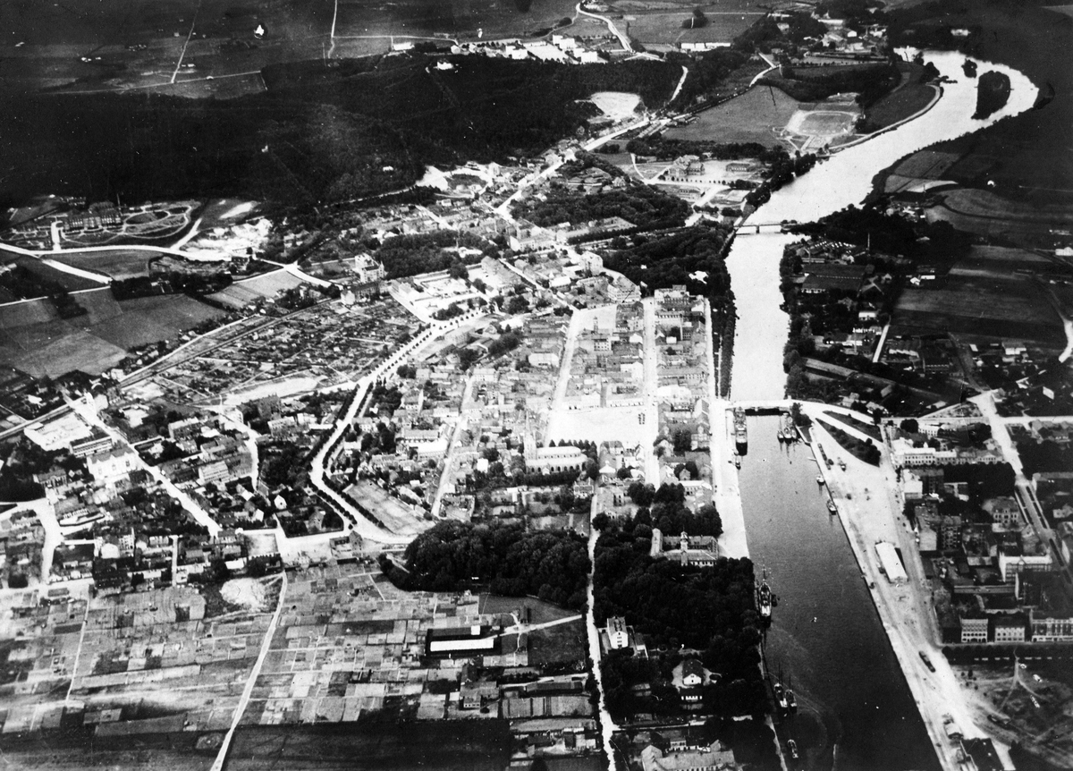 Flygfoto över Halmstad.