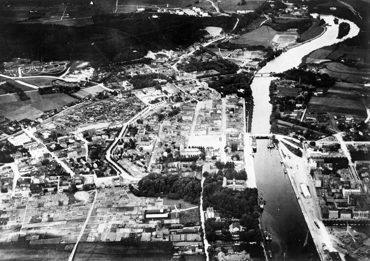 Flygfoto över Halmstad.