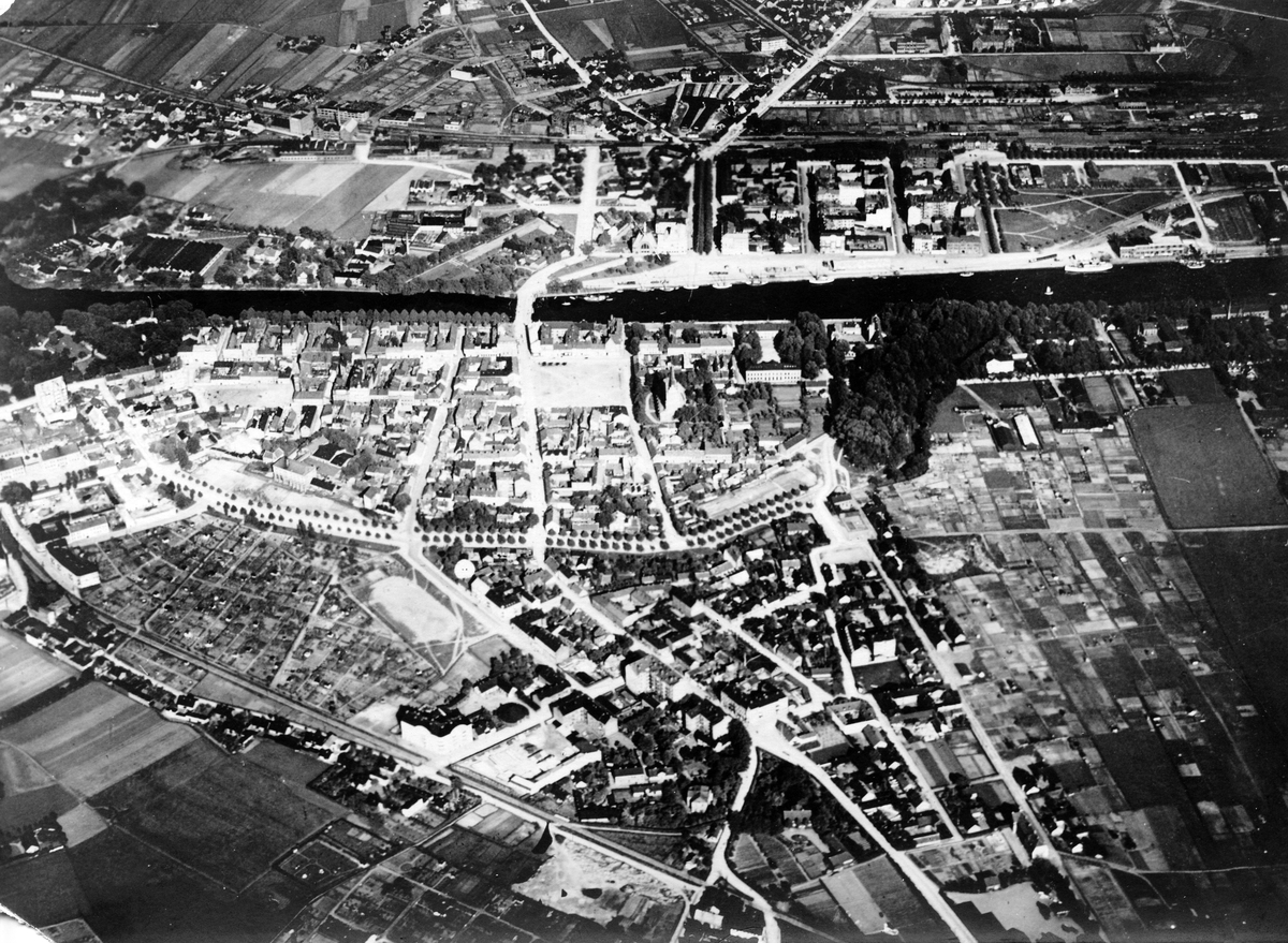 Flygfoto över Halmstad.