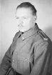 Porträttfoto av soldat Karl Georg Egnell (nummer 8173), mekaniker vid F 19, Svenska frivilligkåren i Finland under finska vinterkriget, 1940.