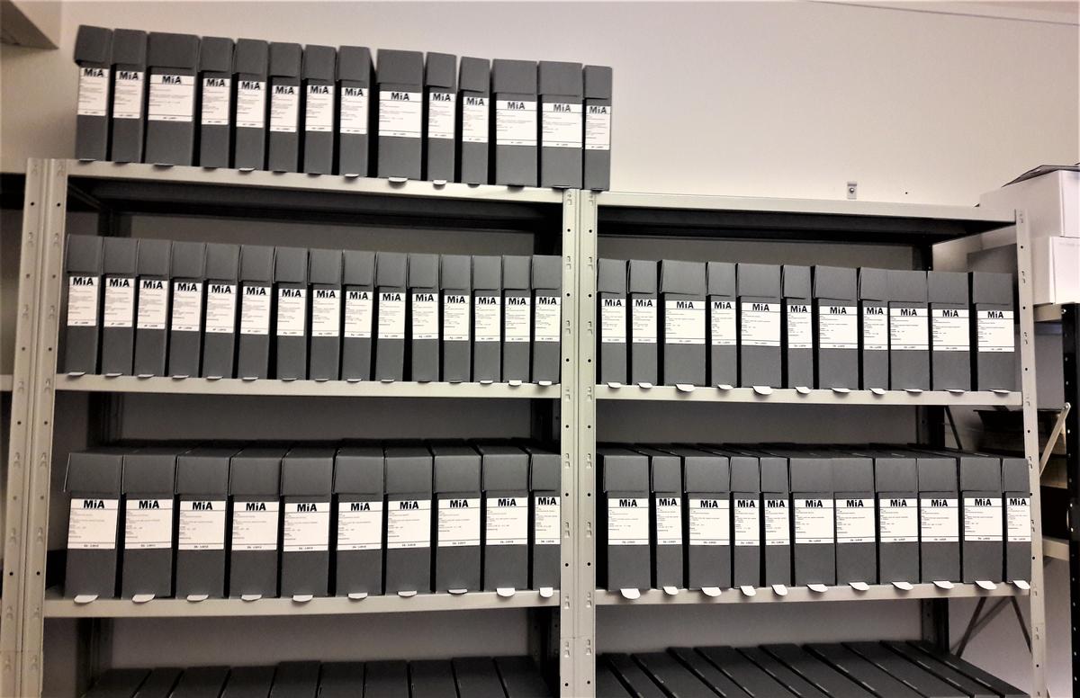 Arkivet til Utdanningsforbundet Akershus - ordnet og merket. Foto: MiA.
