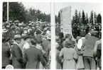 Norberg sn, Norberg, Ingolsbenning.
Engelbrektsstenens invigning, 1934. Folkmassa.