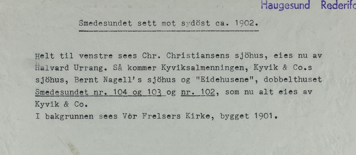 Smedasundet sett mot sydøst, ca. 1902.