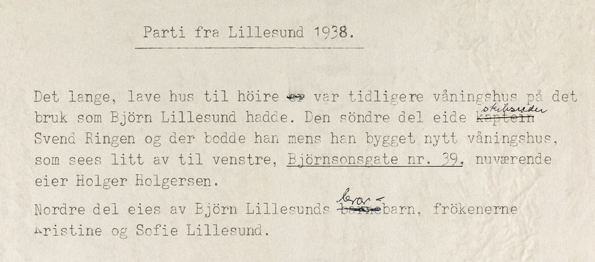 Parti fra Lillesund, 1938.