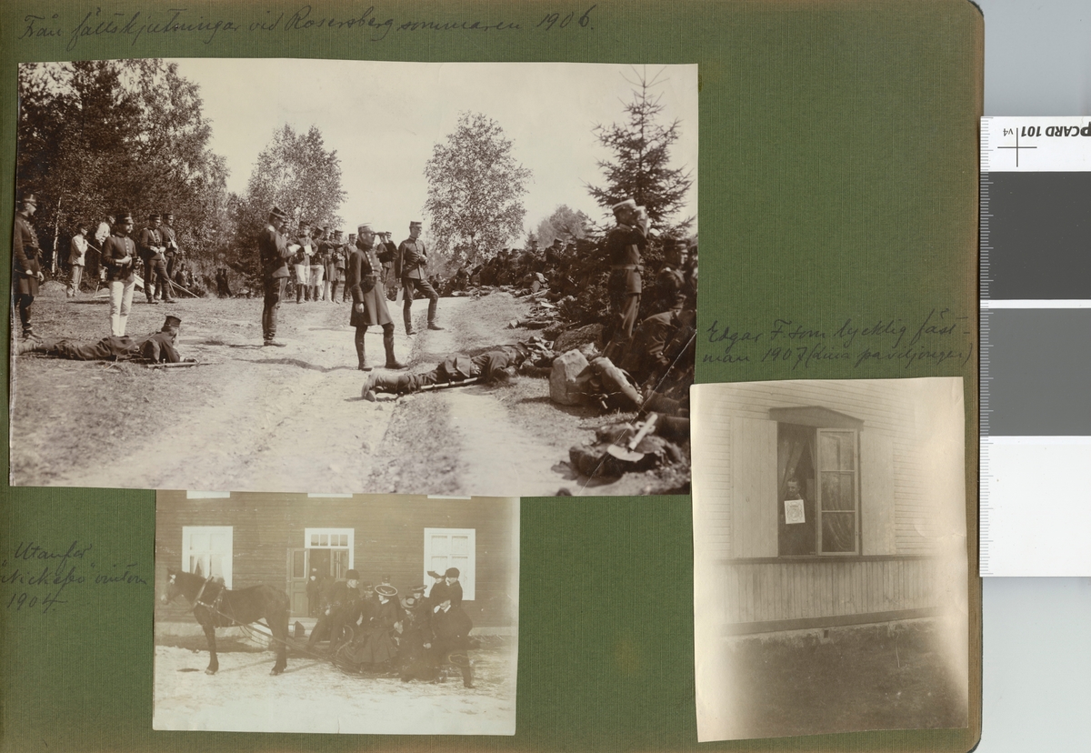 Text i fotoalbum: "Utanför "Nickebo" vintern 1904."