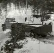 Prov med lastterrängbil 939 vid Arméns motorskola. Vinterprov i Sveg i mars 1962.