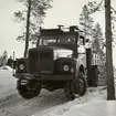 Prov med lastterrängbil 939 vid Arméns motorskola. Vinterprov i Sveg i mars 1962.