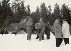 Prov med lastterrängbil 939 vid Arméns motorskola. Vinterprov i Sveg i mars 1962.
