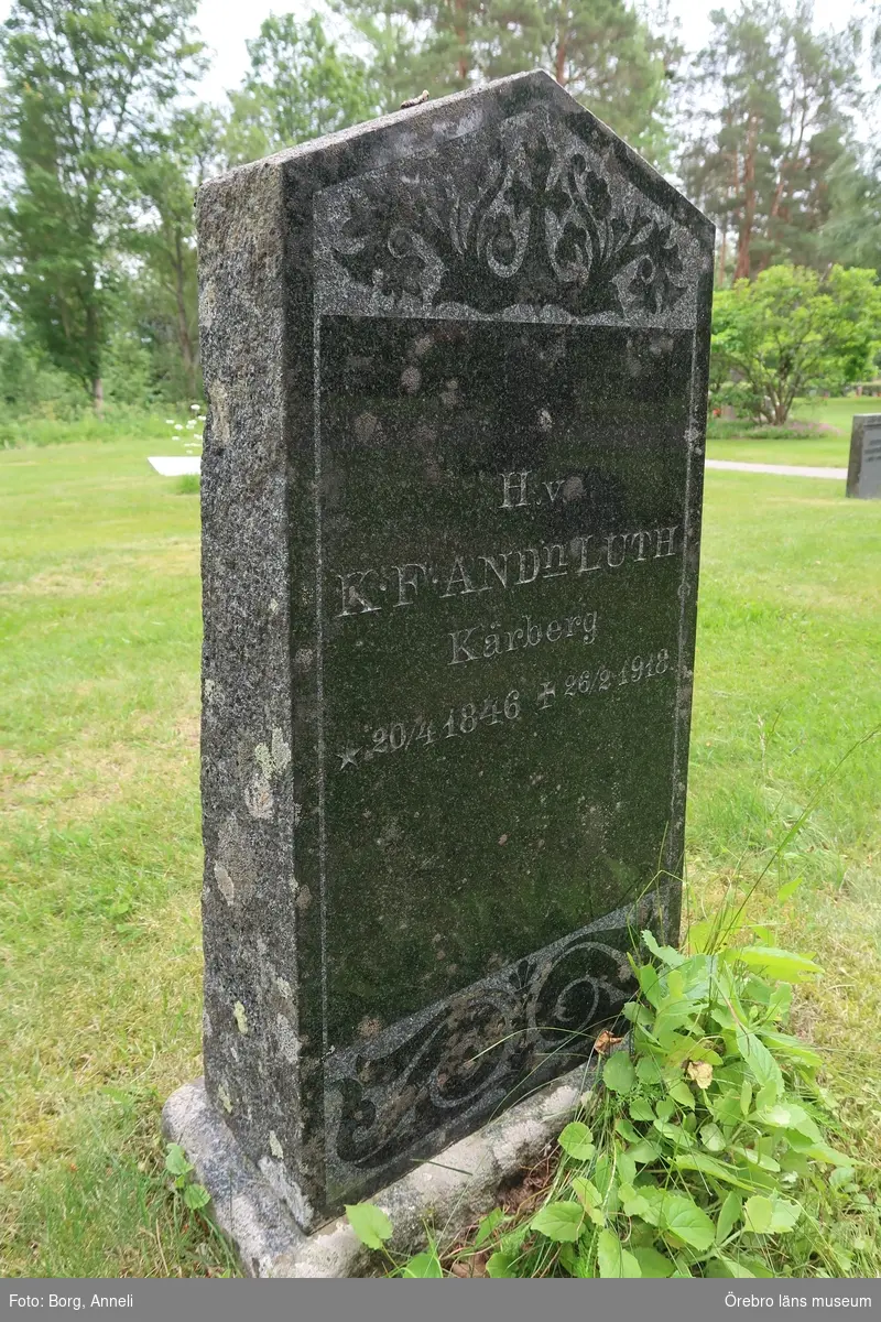Fotoprotokoll

Acc. Nr. OLM-2019-402_1-45
Örebro läns museums diarienummer: 2016.230.125
Fotograf: Anneli Borg 
Objekt: Ramsbergs nya kyrkogård
Kommun: Lindesbergs kommun
Län: Örebro
År: 2019

Motiv: 
1-45	Ramsbergs nya kyrkogård, gravvårdar