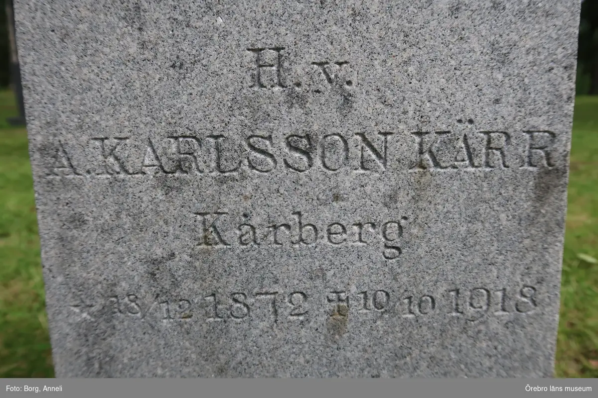 Fotoprotokoll

Acc. Nr. OLM-2019-402_1-45
Örebro läns museums diarienummer: 2016.230.125
Fotograf: Anneli Borg 
Objekt: Ramsbergs nya kyrkogård
Kommun: Lindesbergs kommun
Län: Örebro
År: 2019

Motiv: 
1-45	Ramsbergs nya kyrkogård, gravvårdar