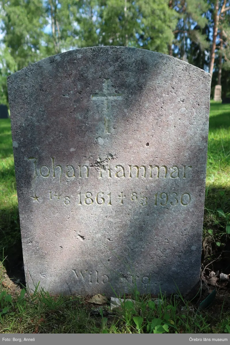 Fotoprotokoll

Acc. Nr. OLM-2019-400_1-45
Örebro läns museums diarienummer: 2016.230.125
Fotograf: Anneli Borg 
Objekt: Ramsbergs nya kyrkogård
Kommun: Lindesbergs kommun
Län: Örebro
År: 2019

Motiv: 
1-45	Ramsbergs nya kyrkogård, gravvårdar