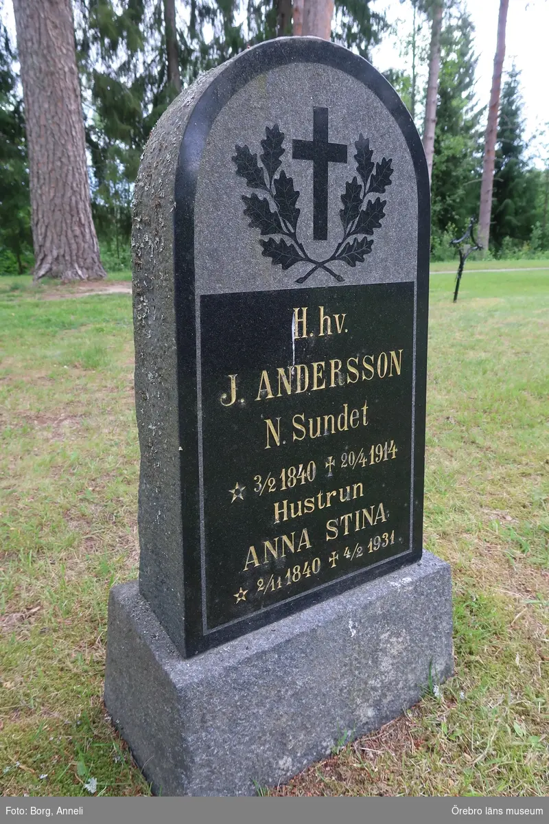Fotoprotokoll

Acc. Nr. OLM-2019-402_1-45
Örebro läns museums diarienummer: 2016.230.125
Fotograf: Anneli Borg 
Objekt: Ramsbergs nya kyrkogård
Kommun: Lindesbergs kommun
Län: Örebro
År: 2019

Motiv: 
1-45	Ramsbergs nya kyrkogård, gravvårdar