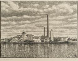 Skoghall (från vattnet) [Grafik]