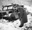 Artilleritraktor m/1943. (Halvbandtraktor. HBT). 10,5 cm haubits m/1939.