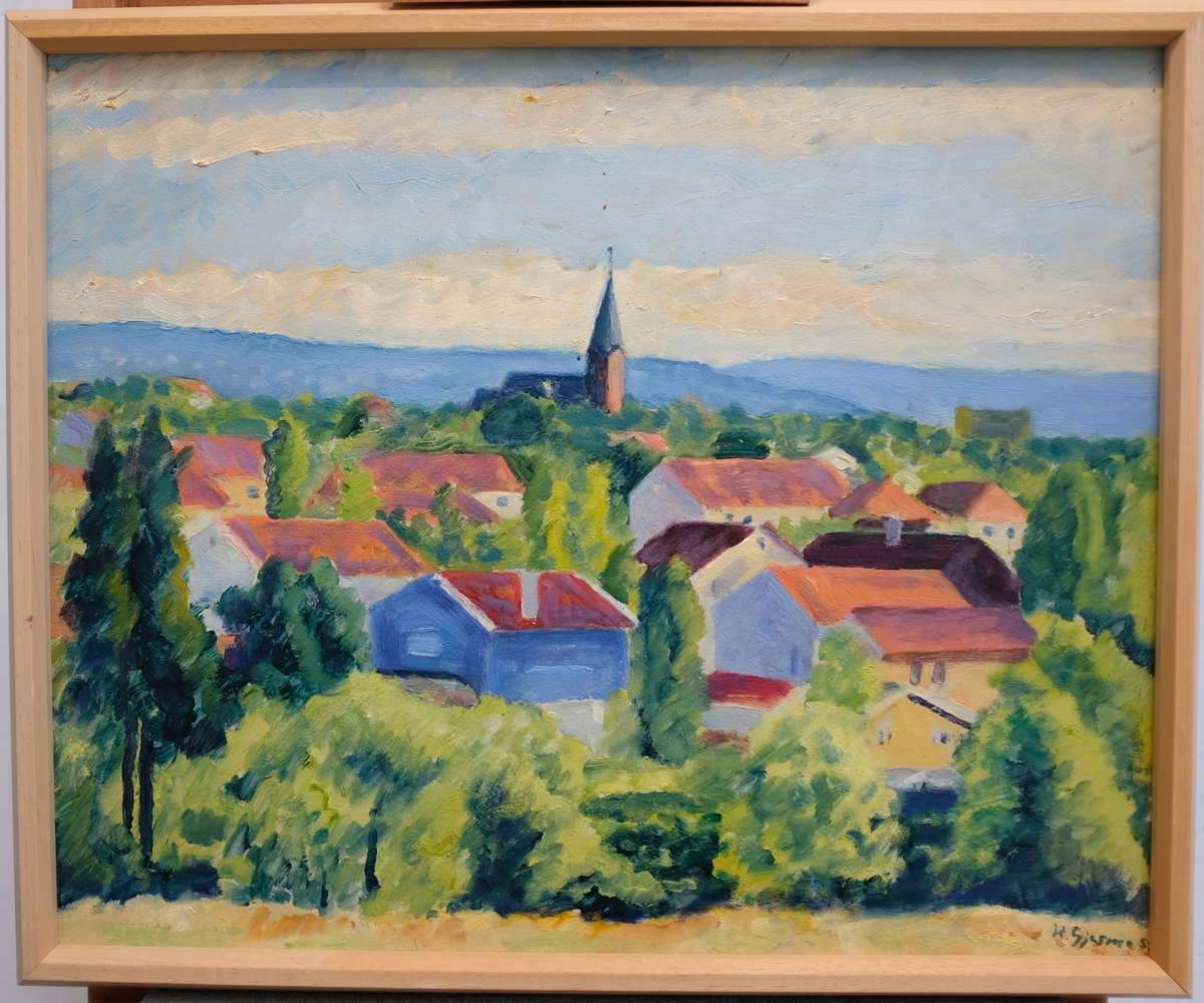 Vestre Aker kyrkje ant. sett frå Gaustad sykehus
