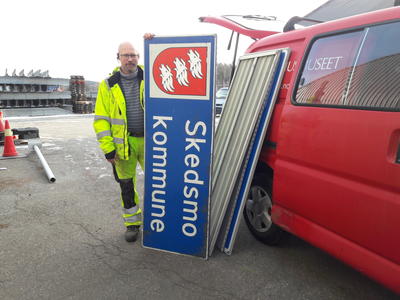 Veiskilt Skedsmo kommune.