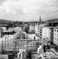Vyer fotograferade från bygget av Dagbladets fastighet vid K
