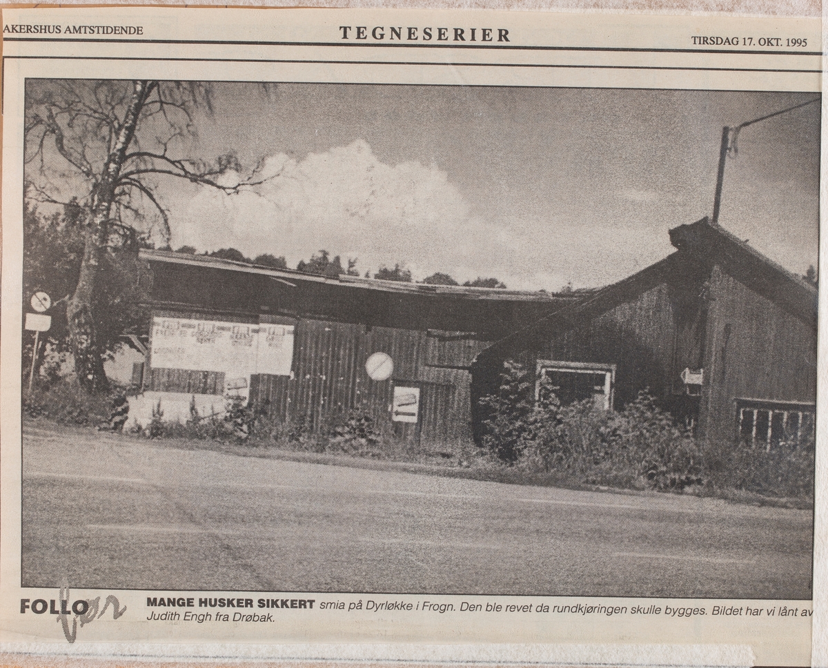 Den gamle smia på Dyrløkke, Frogn (før rundkjøringen kom).