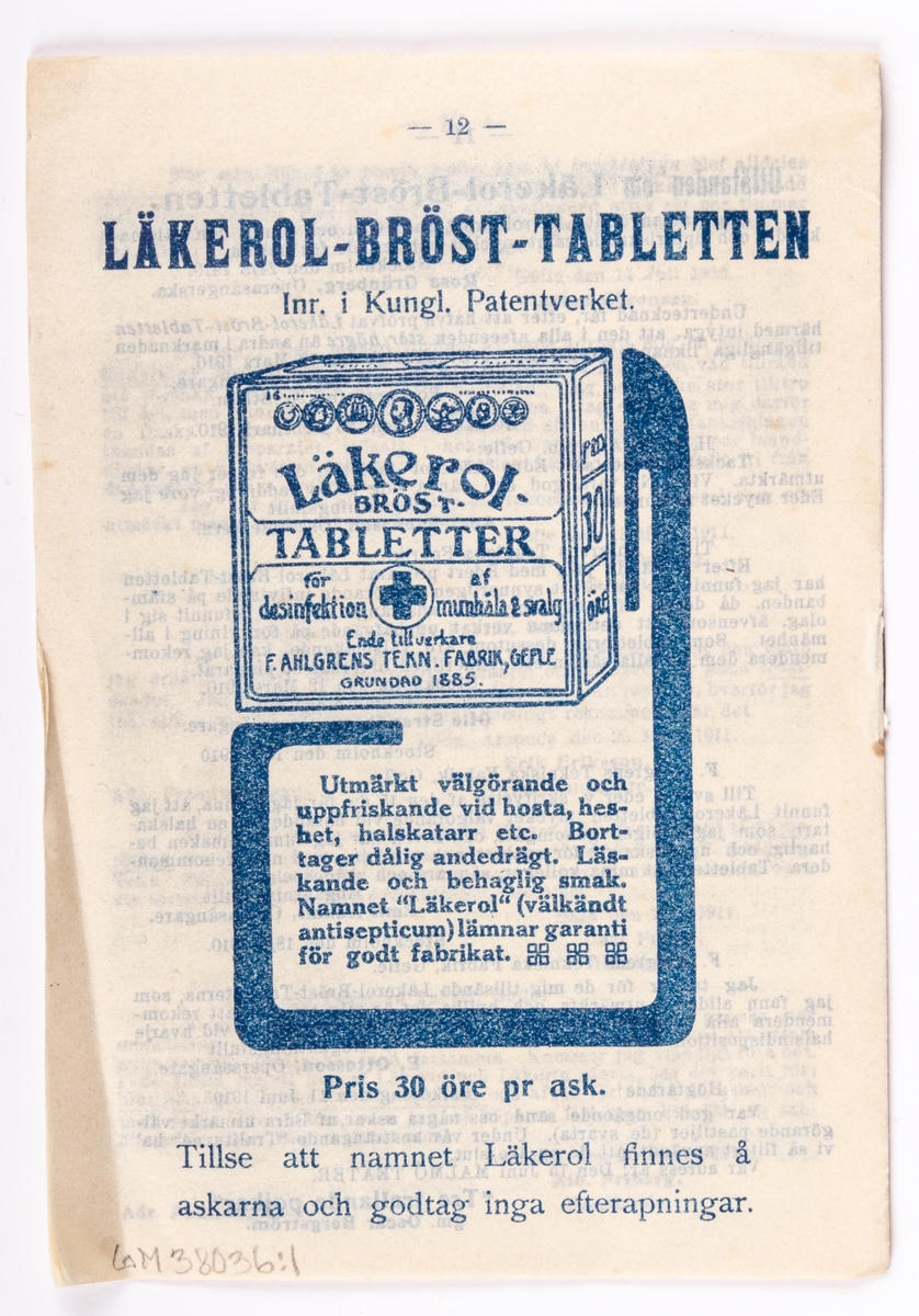 Informationshäfte om Läkerol, Läkerin och Läkerol-Bröst-Tabletten.