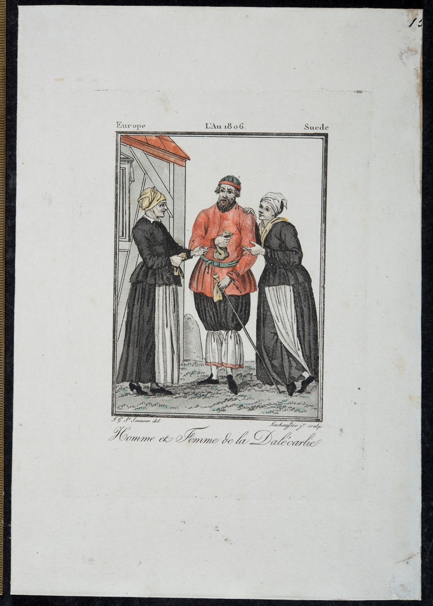 Mann og to kvinner fra Dalecarlia/Dalarne