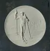 Skulptur av John Runer. Förslag till medalj för svenska skidlöpareförbundet.