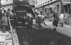 Asfaltering på Storgatan.