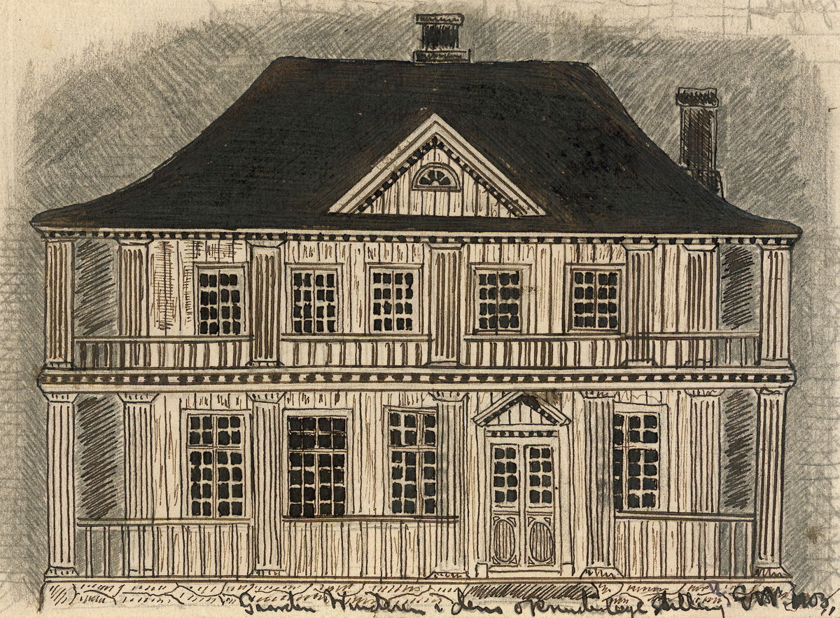 arkitektur, gård, valmetak, svalgang, ark