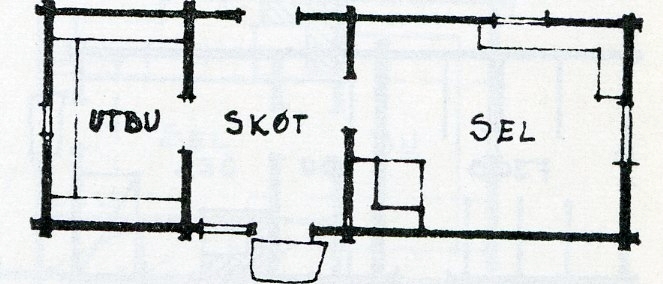 Rennsennselet-Tre-delt selstype med skøt, sel og mjølkebu.