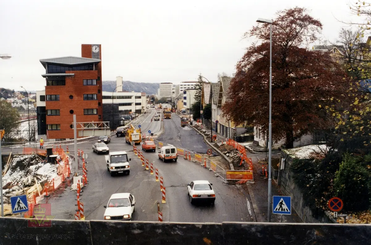 Lagårdsveien, Stavanger - trafikkavvikling ved asfaltarbeider.