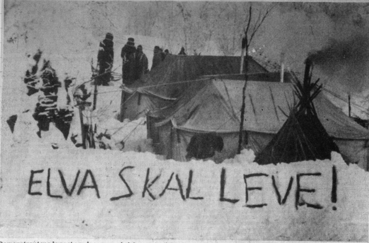 Avfotografert avisutklipp fra Alta-aksjonen