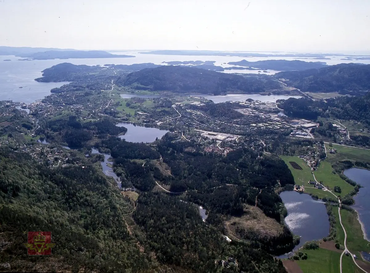 Fanafjellet - Kaland - Ulven i Os kommune, 1987. Flyfoto.