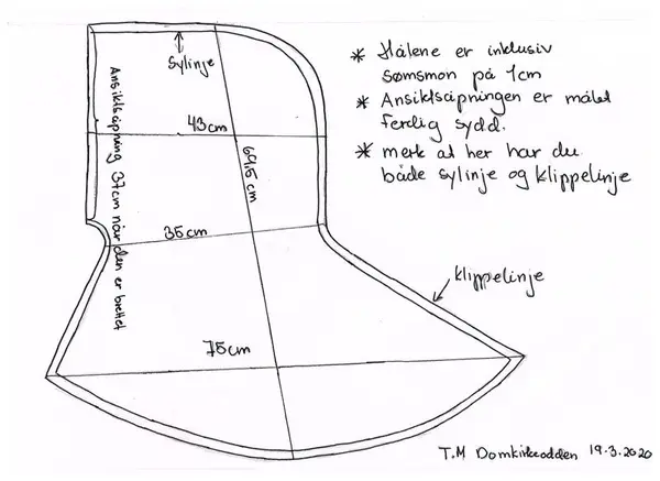 Mønster av middelalderhette.