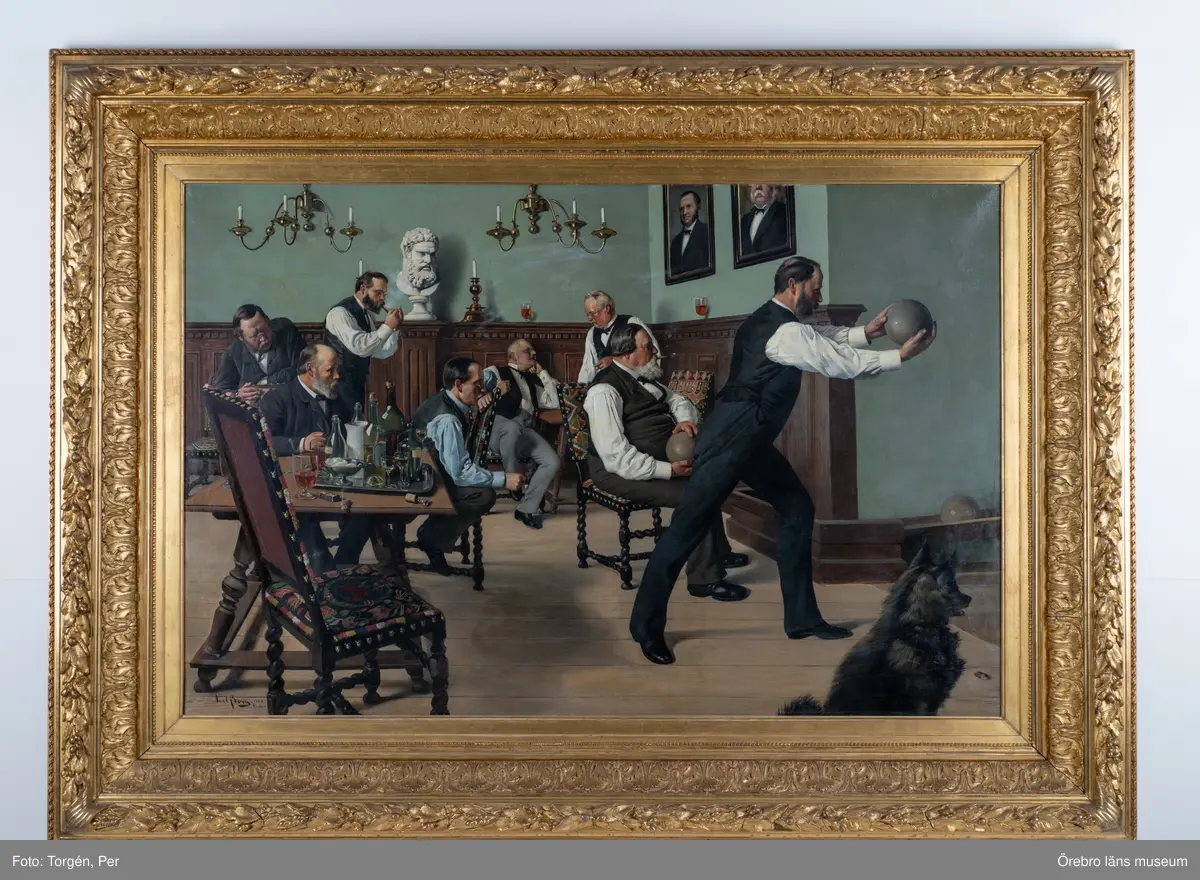 Montering/Ram: Förgylld träram med reliefdekor