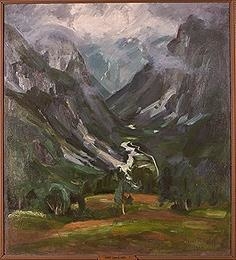Våt kveld [Maleri]