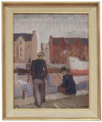 Idyll vid ån [Oljemålning]