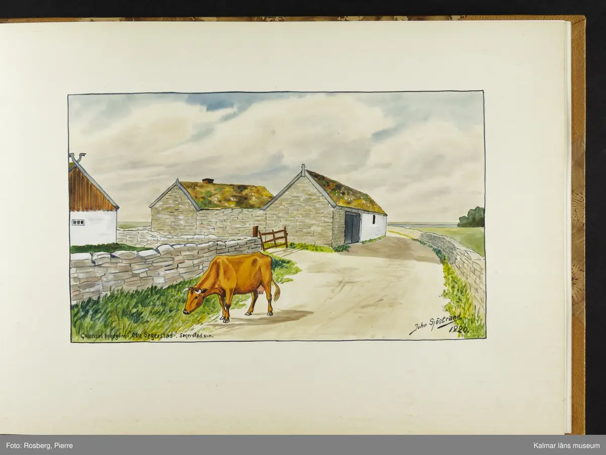 Ett stort antal motiv från Öland, kulturhistoriska platser samt landskapsmotiv.

I boken finns motiv i nämnd ordning: Ölands landskapsvapen; Borgholms slott; Alvaret; Köpings klint; Tingsflisa; barken Dovres förlisning; gravfält vid Klinta, Köping; I Repplinge; Persnäs kyrka; Rynings kors Persnäs, Långlöts kyrka; I Högsrum; Galjbacken Högsrum; Böle backe Glömminge; Kvarn vid Stora Rör; Bramstedtsgården i Strandskogen Glömminge; Öländsk västkust mellan Röhälla och Stora Rör; vägen till Möllstorps läggning; Linsänkan Glömminge; Algutsrums kyrka 1827 och 1919; Portparti vid Gråborg; Sankt Knuts kapell??; I Björnhovda bygata; vid Torslunda kyrka; Eriksöre gärden, Torslunda; Gammal stuga i Runsbäck, Torslunda; vikingagrav med vårdhållare, Skogsby, Torslunda; källare och kvarnar på landborgen ovanför Eriksöre, Torslunda; Öländskt arbetarhem Karlevi, Vickleby; Vickleby kyrka; Fröbygårda strand, Vickleby; Bondgård i Vickleby; Resmo kyrka 1920; Mysinge hög; Resmo kyrka 1826; Borgby borg; I Mörbylångadalen; Alvaret vid Bengtstorp, söder om Bårby; Bondgård vid Lenstad; Smedsgärde Gårdby s; Dröstorps ödeby; Nigelberget en höjd på alvaret s.o. om Lenstad; Tornrör och Tornrörskällan; Dröstorps mosse; Prästgropen Sandby alvar; Gård i Skarpa Alby; Bondgård i N Näsby; Augustimorgon vid Ölands östkust, Sandby socken; Segerstads gamla kyrka; Segerstads nuvarande kyrka; Kustby i Segerstads socken, Nedre Segerstad; På slagfältet vid Seby, Segerstad socken; Gammal bondgård i Övre Segerstad, Segerstad socken; I Segerstad.