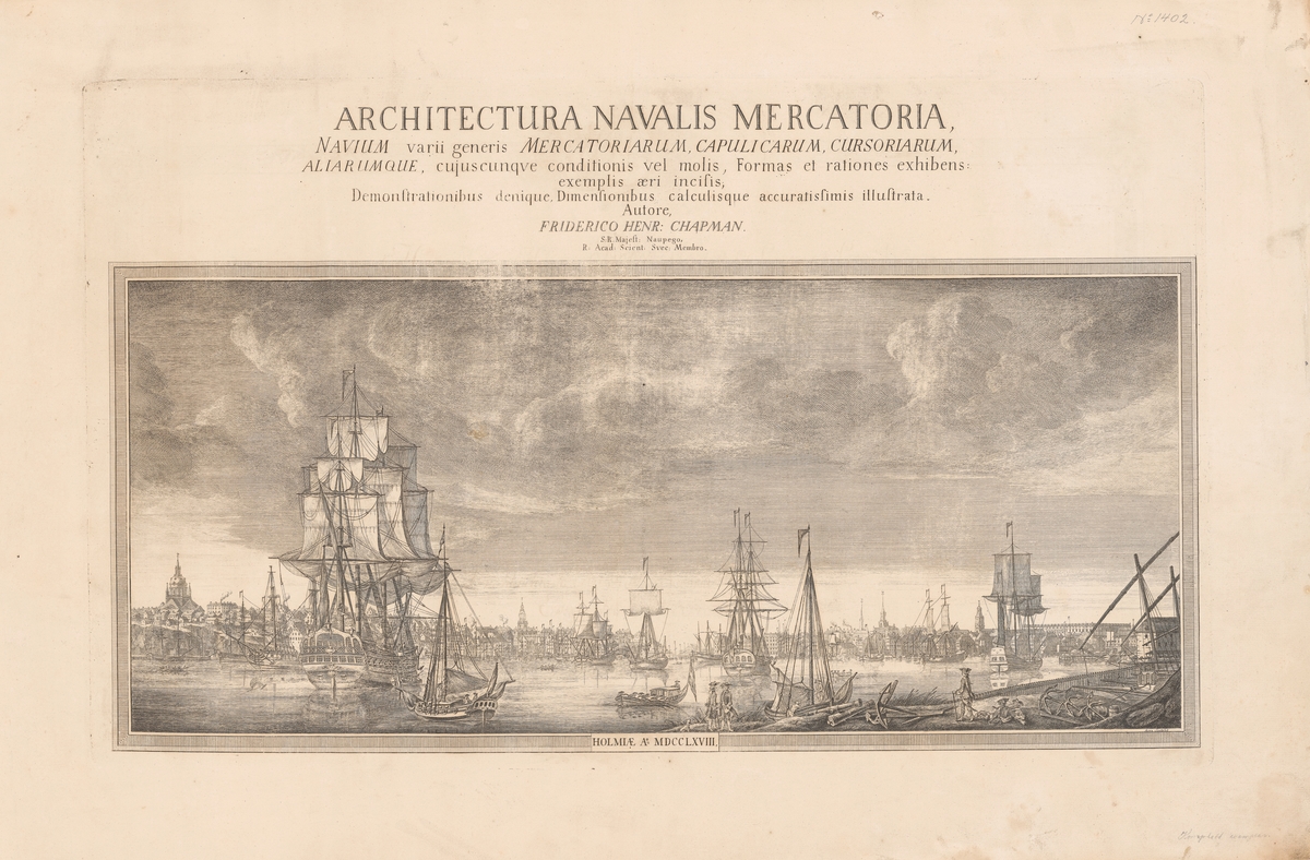Försättsblad till Architectura navalis mercatoria