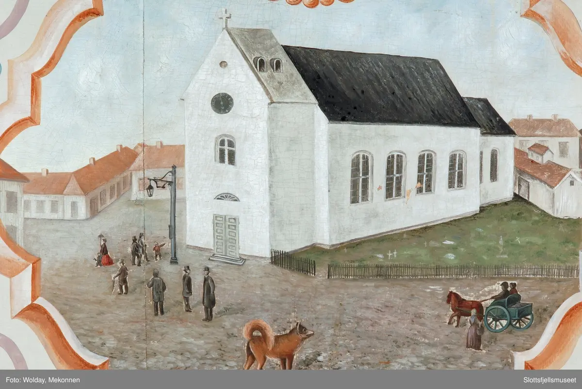 Tønsbergs gamle kirke (Mariakirken) og hund