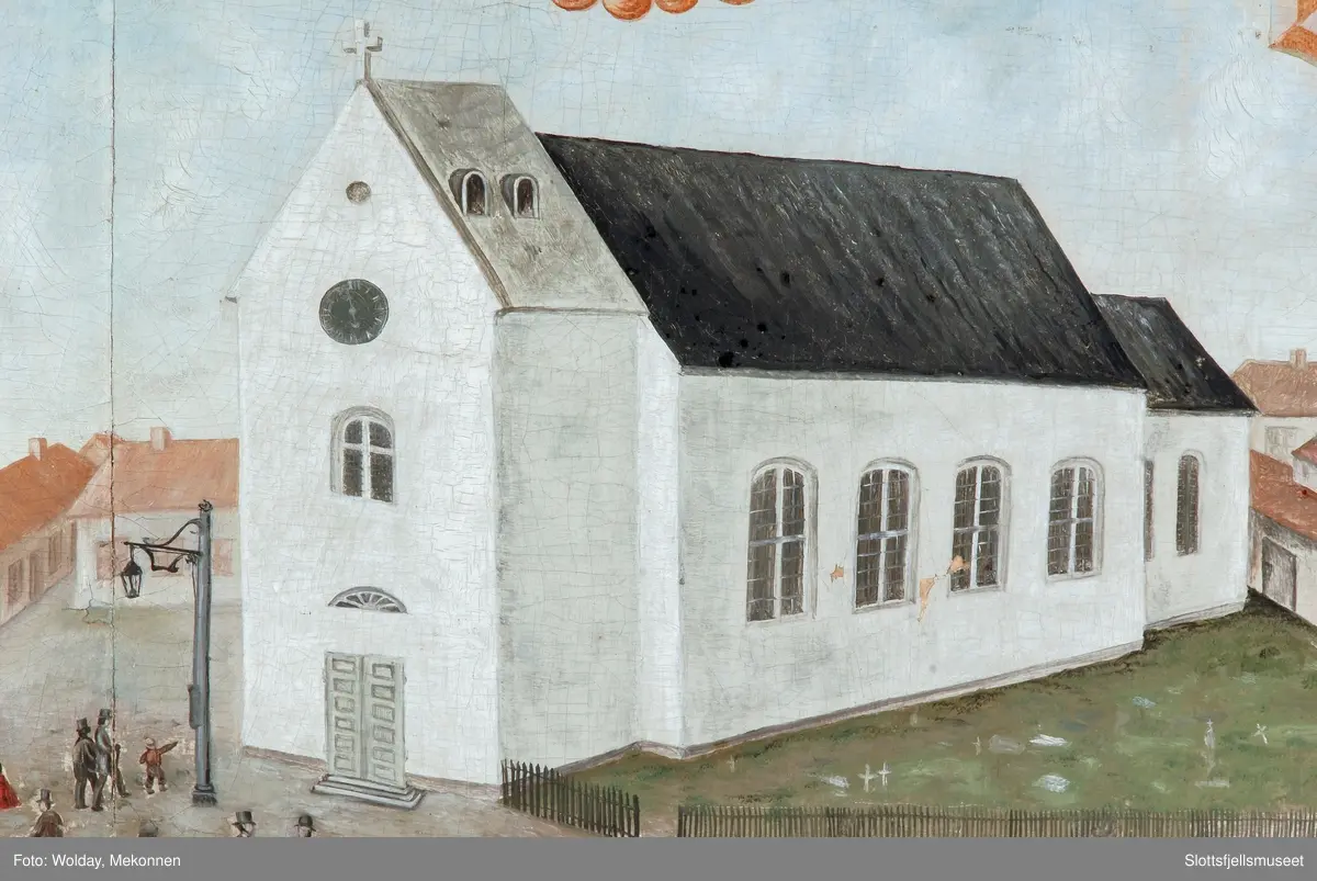 Tønsbergs gamle kirke (Mariakirken) og hund