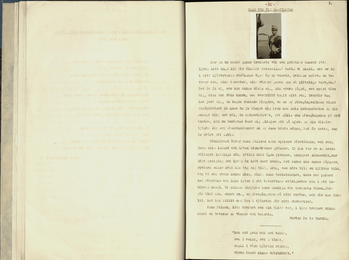 Inbunden samlingsvolym för tidskriften Flygfisken: organ för Sveriges militärflygare, 1917-1919.

Innehåll: artiklar med minnen, händelser och episoder inom den svenska militära pionjärflygningen samt fakta och råd till militära flygare. Illustrationer i form av ritningar och foton.

Sidor framställda genom stencilering med inklistrade fotografier.


Ingående nummer:

1 - augusti 1917 (sida 1-11)
2 - september 1917 (sida 12-21)
3 - oktober 1917 (sida 22-31)
4 - november 1917 (sida 32-42)
5 - december 1917 (sida 43-53)
6 - januari 1918 (sida 54-64)
7 - februari 1918 (sida 65-77)
8 - mars 1918 (sida 78-88)
9 - april 1918 (sida 89-101)
10 - maj 1918 (sida 102-111)
11 - juni 1918 (sida 112-126)
12 - juli 1918 (sida 127-137)
13 - augusti 1918 (sida 138-148)
14 - september 1918 (sida 149-157)
15 - oktober 1918 (sida 158-168)
16 - november 1918 (sida 169-180)
17 - december 1918 (sida 181-190)
18 - januari 1919 (sida 191-202)
19 - februari 1919 (sida 203-214)
20 - mars 1919 (sida 215-226)
21 - april 1919 (sida 227-240)
22 - maj 1919 (sida 241-251)
23 - juni 1919 (sida 252-263)
24 - juli 1919 (sida 264-274)
25 - september 1919 (sida 275-286)
26 - oktober 1919 (sida 287-298)
27 - december 1919 (sida 299-309)