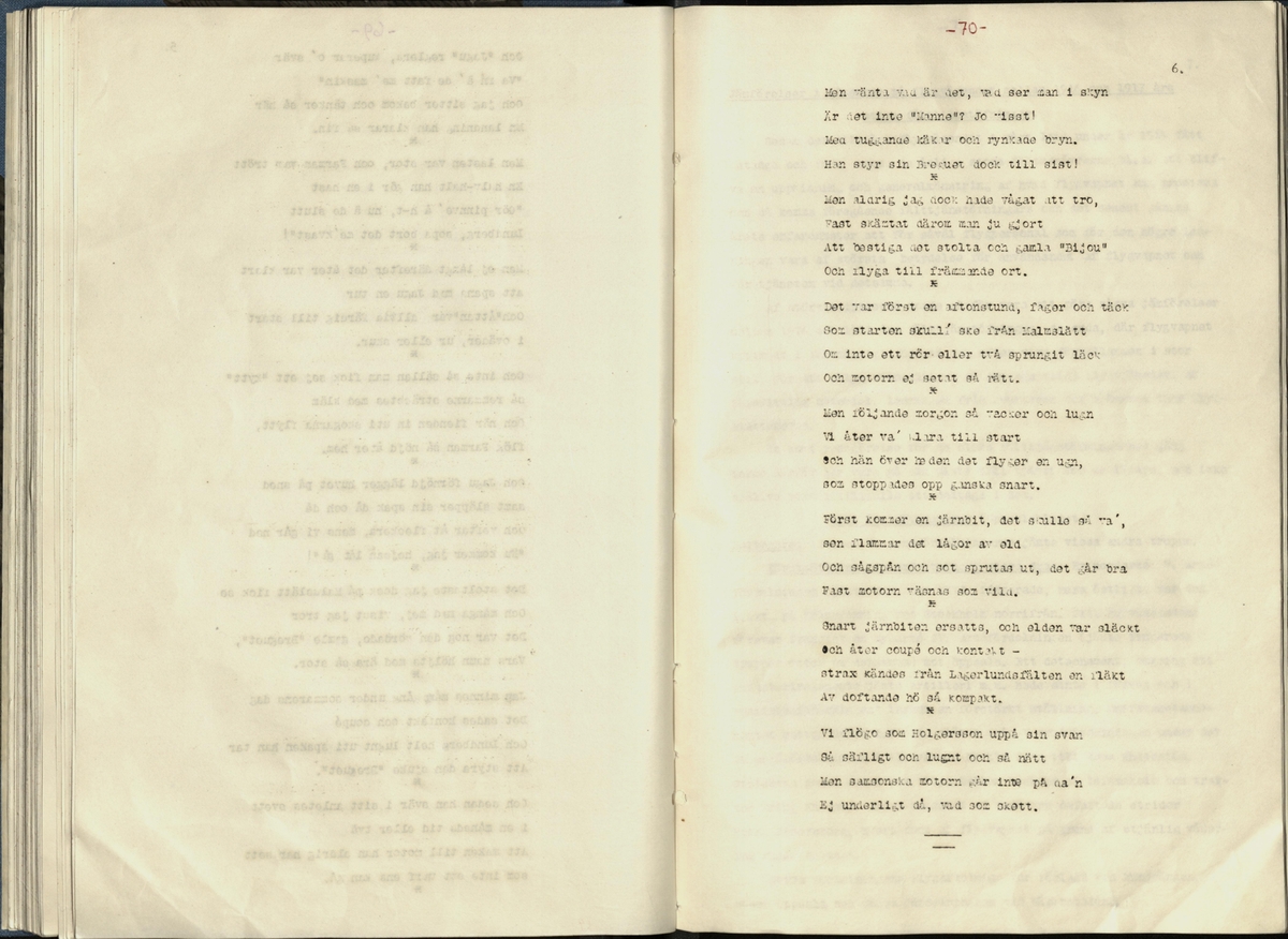 Inbunden samlingsvolym för tidskriften Flygfisken: organ för Sveriges militärflygare, 1917-1919.

Innehåll: artiklar med minnen, händelser och episoder inom den svenska militära pionjärflygningen samt fakta och råd till militära flygare. Illustrationer i form av ritningar och foton.

Sidor framställda genom stencilering med inklistrade fotografier.


Ingående nummer:

1 - augusti 1917 (sida 1-11)
2 - september 1917 (sida 12-21)
3 - oktober 1917 (sida 22-31)
4 - november 1917 (sida 32-42)
5 - december 1917 (sida 43-53)
6 - januari 1918 (sida 54-64)
7 - februari 1918 (sida 65-77)
8 - mars 1918 (sida 78-88)
9 - april 1918 (sida 89-101)
10 - maj 1918 (sida 102-111)
11 - juni 1918 (sida 112-126)
12 - juli 1918 (sida 127-137)
13 - augusti 1918 (sida 138-148)
14 - september 1918 (sida 149-157)
15 - oktober 1918 (sida 158-168)
16 - november 1918 (sida 169-180)
17 - december 1918 (sida 181-190)
18 - januari 1919 (sida 191-202)
19 - februari 1919 (sida 203-214)
20 - mars 1919 (sida 215-226)
21 - april 1919 (sida 227-240)
22 - maj 1919 (sida 241-251)
23 - juni 1919 (sida 252-263)
24 - juli 1919 (sida 264-274)
25 - september 1919 (sida 275-286)
26 - oktober 1919 (sida 287-298)
27 - december 1919 (sida 299-309)