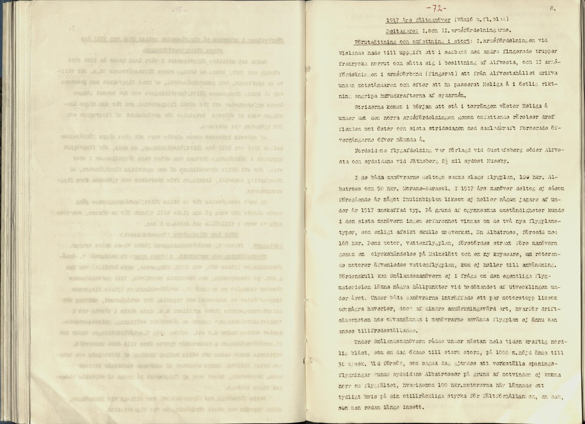 Inbunden samlingsvolym för tidskriften Flygfisken: organ för Sveriges militärflygare, 1917-1919.

Innehåll: artiklar med minnen, händelser och episoder inom den svenska militära pionjärflygningen samt fakta och råd till militära flygare. Illustrationer i form av ritningar och foton.

Sidor framställda genom stencilering med inklistrade fotografier.


Ingående nummer:

1 - augusti 1917 (sida 1-11)
2 - september 1917 (sida 12-21)
3 - oktober 1917 (sida 22-31)
4 - november 1917 (sida 32-42)
5 - december 1917 (sida 43-53)
6 - januari 1918 (sida 54-64)
7 - februari 1918 (sida 65-77)
8 - mars 1918 (sida 78-88)
9 - april 1918 (sida 89-101)
10 - maj 1918 (sida 102-111)
11 - juni 1918 (sida 112-126)
12 - juli 1918 (sida 127-137)
13 - augusti 1918 (sida 138-148)
14 - september 1918 (sida 149-157)
15 - oktober 1918 (sida 158-168)
16 - november 1918 (sida 169-180)
17 - december 1918 (sida 181-190)
18 - januari 1919 (sida 191-202)
19 - februari 1919 (sida 203-214)
20 - mars 1919 (sida 215-226)
21 - april 1919 (sida 227-240)
22 - maj 1919 (sida 241-251)
23 - juni 1919 (sida 252-263)
24 - juli 1919 (sida 264-274)
25 - september 1919 (sida 275-286)
26 - oktober 1919 (sida 287-298)
27 - december 1919 (sida 299-309)