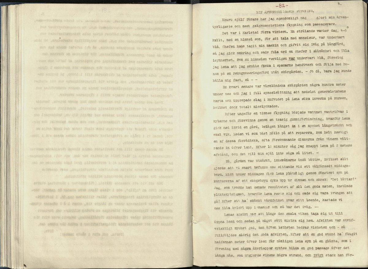 Inbunden samlingsvolym för tidskriften Flygfisken: organ för Sveriges militärflygare, 1917-1919.

Innehåll: artiklar med minnen, händelser och episoder inom den svenska militära pionjärflygningen samt fakta och råd till militära flygare. Illustrationer i form av ritningar och foton.

Sidor framställda genom stencilering med inklistrade fotografier.


Ingående nummer:

1 - augusti 1917 (sida 1-11)
2 - september 1917 (sida 12-21)
3 - oktober 1917 (sida 22-31)
4 - november 1917 (sida 32-42)
5 - december 1917 (sida 43-53)
6 - januari 1918 (sida 54-64)
7 - februari 1918 (sida 65-77)
8 - mars 1918 (sida 78-88)
9 - april 1918 (sida 89-101)
10 - maj 1918 (sida 102-111)
11 - juni 1918 (sida 112-126)
12 - juli 1918 (sida 127-137)
13 - augusti 1918 (sida 138-148)
14 - september 1918 (sida 149-157)
15 - oktober 1918 (sida 158-168)
16 - november 1918 (sida 169-180)
17 - december 1918 (sida 181-190)
18 - januari 1919 (sida 191-202)
19 - februari 1919 (sida 203-214)
20 - mars 1919 (sida 215-226)
21 - april 1919 (sida 227-240)
22 - maj 1919 (sida 241-251)
23 - juni 1919 (sida 252-263)
24 - juli 1919 (sida 264-274)
25 - september 1919 (sida 275-286)
26 - oktober 1919 (sida 287-298)
27 - december 1919 (sida 299-309)