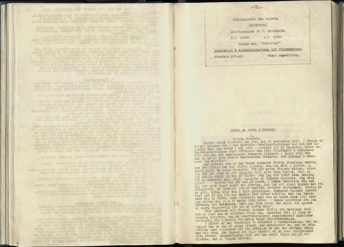 Inbunden samlingsvolym för tidskriften Flygfisken: organ för Sveriges militärflygare, 1917-1919.

Innehåll: artiklar med minnen, händelser och episoder inom den svenska militära pionjärflygningen samt fakta och råd till militära flygare. Illustrationer i form av ritningar och foton.

Sidor framställda genom stencilering med inklistrade fotografier.


Ingående nummer:

1 - augusti 1917 (sida 1-11)
2 - september 1917 (sida 12-21)
3 - oktober 1917 (sida 22-31)
4 - november 1917 (sida 32-42)
5 - december 1917 (sida 43-53)
6 - januari 1918 (sida 54-64)
7 - februari 1918 (sida 65-77)
8 - mars 1918 (sida 78-88)
9 - april 1918 (sida 89-101)
10 - maj 1918 (sida 102-111)
11 - juni 1918 (sida 112-126)
12 - juli 1918 (sida 127-137)
13 - augusti 1918 (sida 138-148)
14 - september 1918 (sida 149-157)
15 - oktober 1918 (sida 158-168)
16 - november 1918 (sida 169-180)
17 - december 1918 (sida 181-190)
18 - januari 1919 (sida 191-202)
19 - februari 1919 (sida 203-214)
20 - mars 1919 (sida 215-226)
21 - april 1919 (sida 227-240)
22 - maj 1919 (sida 241-251)
23 - juni 1919 (sida 252-263)
24 - juli 1919 (sida 264-274)
25 - september 1919 (sida 275-286)
26 - oktober 1919 (sida 287-298)
27 - december 1919 (sida 299-309)