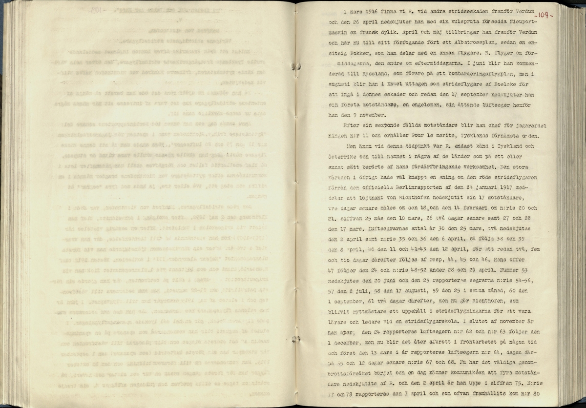 Inbunden samlingsvolym för tidskriften Flygfisken: organ för Sveriges militärflygare, 1917-1919.

Innehåll: artiklar med minnen, händelser och episoder inom den svenska militära pionjärflygningen samt fakta och råd till militära flygare. Illustrationer i form av ritningar och foton.

Sidor framställda genom stencilering med inklistrade fotografier.


Ingående nummer:

1 - augusti 1917 (sida 1-11)
2 - september 1917 (sida 12-21)
3 - oktober 1917 (sida 22-31)
4 - november 1917 (sida 32-42)
5 - december 1917 (sida 43-53)
6 - januari 1918 (sida 54-64)
7 - februari 1918 (sida 65-77)
8 - mars 1918 (sida 78-88)
9 - april 1918 (sida 89-101)
10 - maj 1918 (sida 102-111)
11 - juni 1918 (sida 112-126)
12 - juli 1918 (sida 127-137)
13 - augusti 1918 (sida 138-148)
14 - september 1918 (sida 149-157)
15 - oktober 1918 (sida 158-168)
16 - november 1918 (sida 169-180)
17 - december 1918 (sida 181-190)
18 - januari 1919 (sida 191-202)
19 - februari 1919 (sida 203-214)
20 - mars 1919 (sida 215-226)
21 - april 1919 (sida 227-240)
22 - maj 1919 (sida 241-251)
23 - juni 1919 (sida 252-263)
24 - juli 1919 (sida 264-274)
25 - september 1919 (sida 275-286)
26 - oktober 1919 (sida 287-298)
27 - december 1919 (sida 299-309)