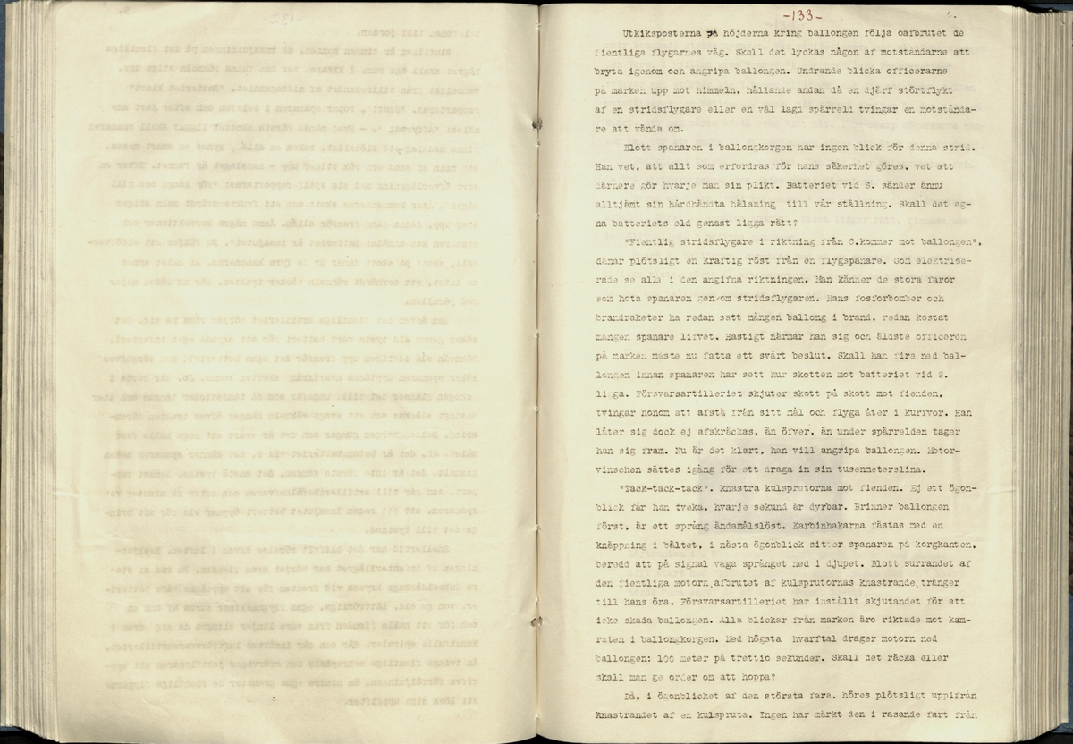 Inbunden samlingsvolym för tidskriften Flygfisken: organ för Sveriges militärflygare, 1917-1919.

Innehåll: artiklar med minnen, händelser och episoder inom den svenska militära pionjärflygningen samt fakta och råd till militära flygare. Illustrationer i form av ritningar och foton.

Sidor framställda genom stencilering med inklistrade fotografier.


Ingående nummer:

1 - augusti 1917 (sida 1-11)
2 - september 1917 (sida 12-21)
3 - oktober 1917 (sida 22-31)
4 - november 1917 (sida 32-42)
5 - december 1917 (sida 43-53)
6 - januari 1918 (sida 54-64)
7 - februari 1918 (sida 65-77)
8 - mars 1918 (sida 78-88)
9 - april 1918 (sida 89-101)
10 - maj 1918 (sida 102-111)
11 - juni 1918 (sida 112-126)
12 - juli 1918 (sida 127-137)
13 - augusti 1918 (sida 138-148)
14 - september 1918 (sida 149-157)
15 - oktober 1918 (sida 158-168)
16 - november 1918 (sida 169-180)
17 - december 1918 (sida 181-190)
18 - januari 1919 (sida 191-202)
19 - februari 1919 (sida 203-214)
20 - mars 1919 (sida 215-226)
21 - april 1919 (sida 227-240)
22 - maj 1919 (sida 241-251)
23 - juni 1919 (sida 252-263)
24 - juli 1919 (sida 264-274)
25 - september 1919 (sida 275-286)
26 - oktober 1919 (sida 287-298)
27 - december 1919 (sida 299-309)