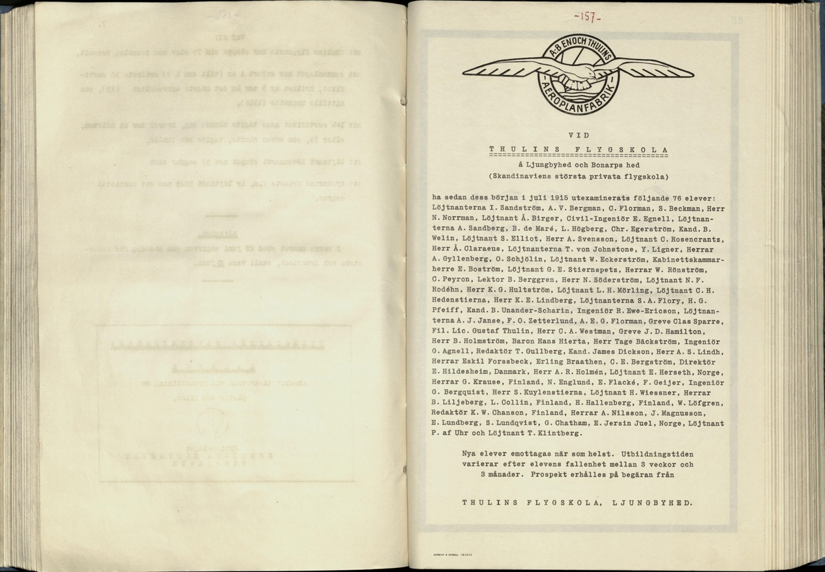 Inbunden samlingsvolym för tidskriften Flygfisken: organ för Sveriges militärflygare, 1917-1919.

Innehåll: artiklar med minnen, händelser och episoder inom den svenska militära pionjärflygningen samt fakta och råd till militära flygare. Illustrationer i form av ritningar och foton.

Sidor framställda genom stencilering med inklistrade fotografier.


Ingående nummer:

1 - augusti 1917 (sida 1-11)
2 - september 1917 (sida 12-21)
3 - oktober 1917 (sida 22-31)
4 - november 1917 (sida 32-42)
5 - december 1917 (sida 43-53)
6 - januari 1918 (sida 54-64)
7 - februari 1918 (sida 65-77)
8 - mars 1918 (sida 78-88)
9 - april 1918 (sida 89-101)
10 - maj 1918 (sida 102-111)
11 - juni 1918 (sida 112-126)
12 - juli 1918 (sida 127-137)
13 - augusti 1918 (sida 138-148)
14 - september 1918 (sida 149-157)
15 - oktober 1918 (sida 158-168)
16 - november 1918 (sida 169-180)
17 - december 1918 (sida 181-190)
18 - januari 1919 (sida 191-202)
19 - februari 1919 (sida 203-214)
20 - mars 1919 (sida 215-226)
21 - april 1919 (sida 227-240)
22 - maj 1919 (sida 241-251)
23 - juni 1919 (sida 252-263)
24 - juli 1919 (sida 264-274)
25 - september 1919 (sida 275-286)
26 - oktober 1919 (sida 287-298)
27 - december 1919 (sida 299-309)